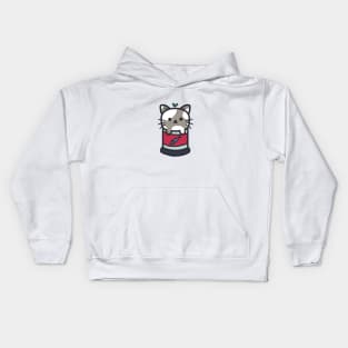 cute cat in a can design Kids Hoodie